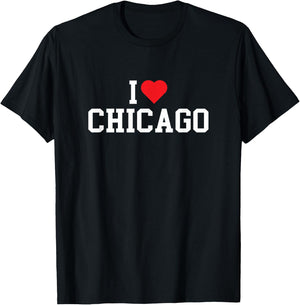 Chicago - I Love Chicago - Throwback Design - Classic T-Shirt - T-Shirt | Black