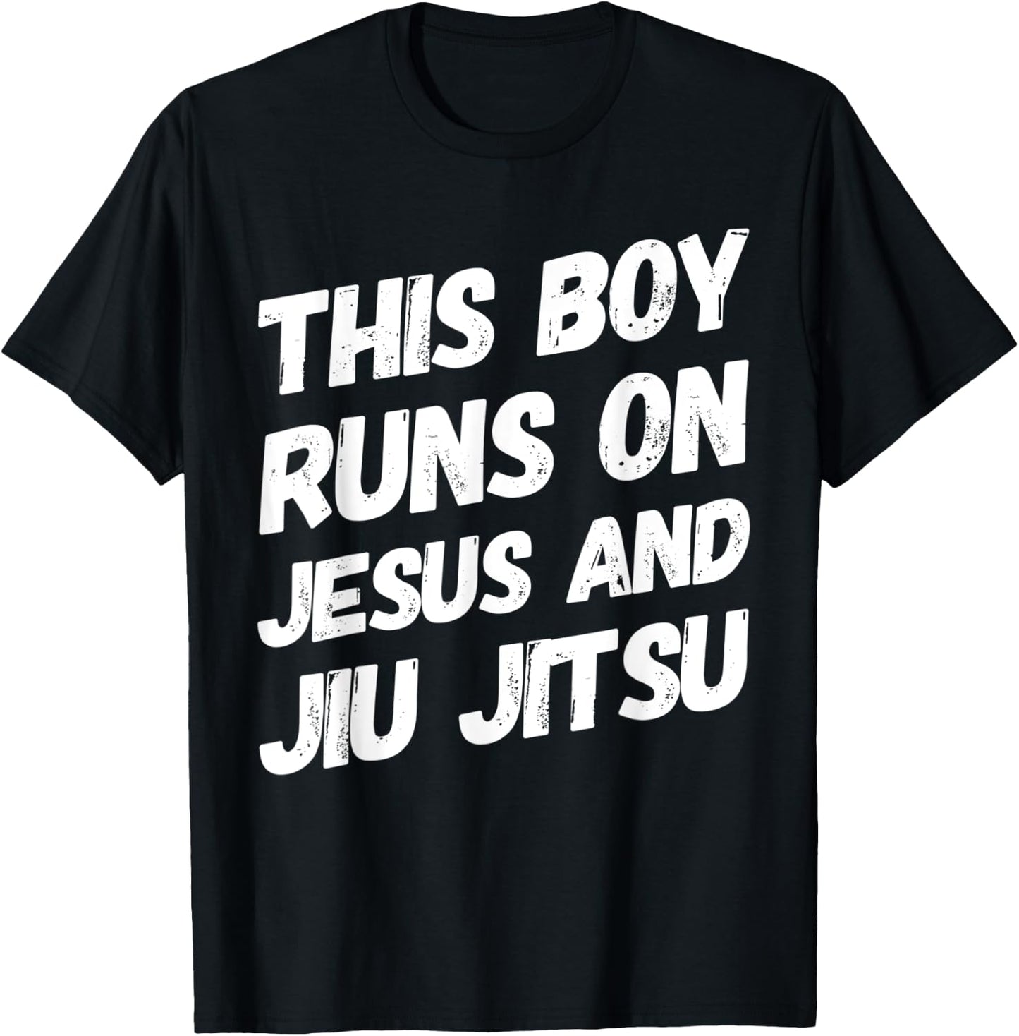 This Boy Runs On Jesus And Jiu Jitsu Christian Gift T-Shirt - T-Shirt | Black