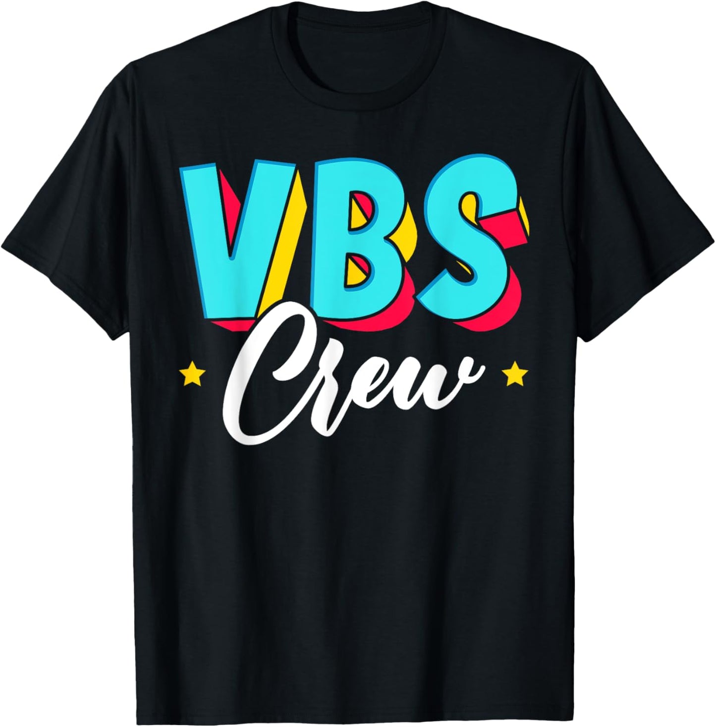 VBS Crew Vacation Bible School Paint Splatter Christian T-Shirt - T-Shirt | Black