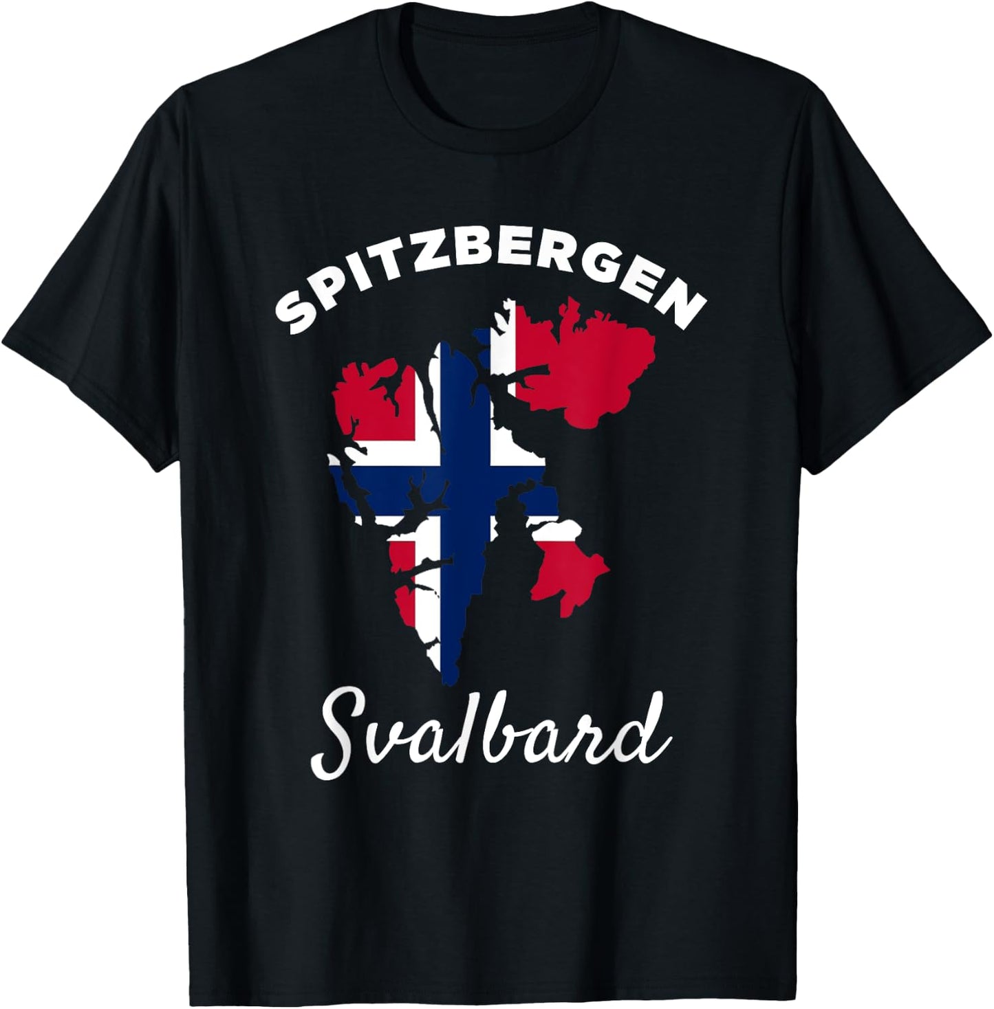Spitsbergen Norway Flag Men Women Spitzbergen Svalbard T-Shirt - T-Shirt | Black
