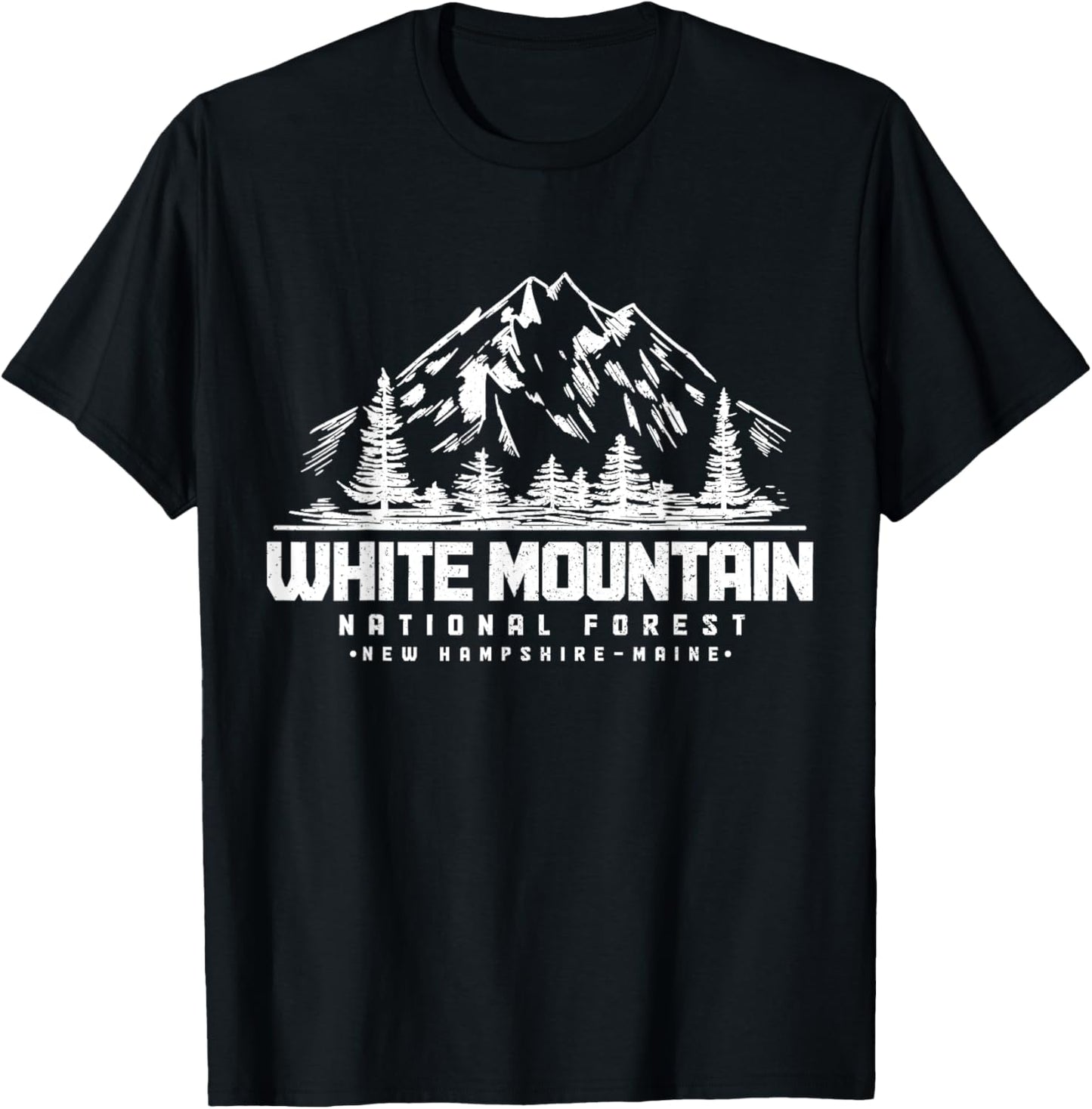 White Mountain National Forest, New Hampshire Maine Vintage T-Shirt - T-Shirt | Black