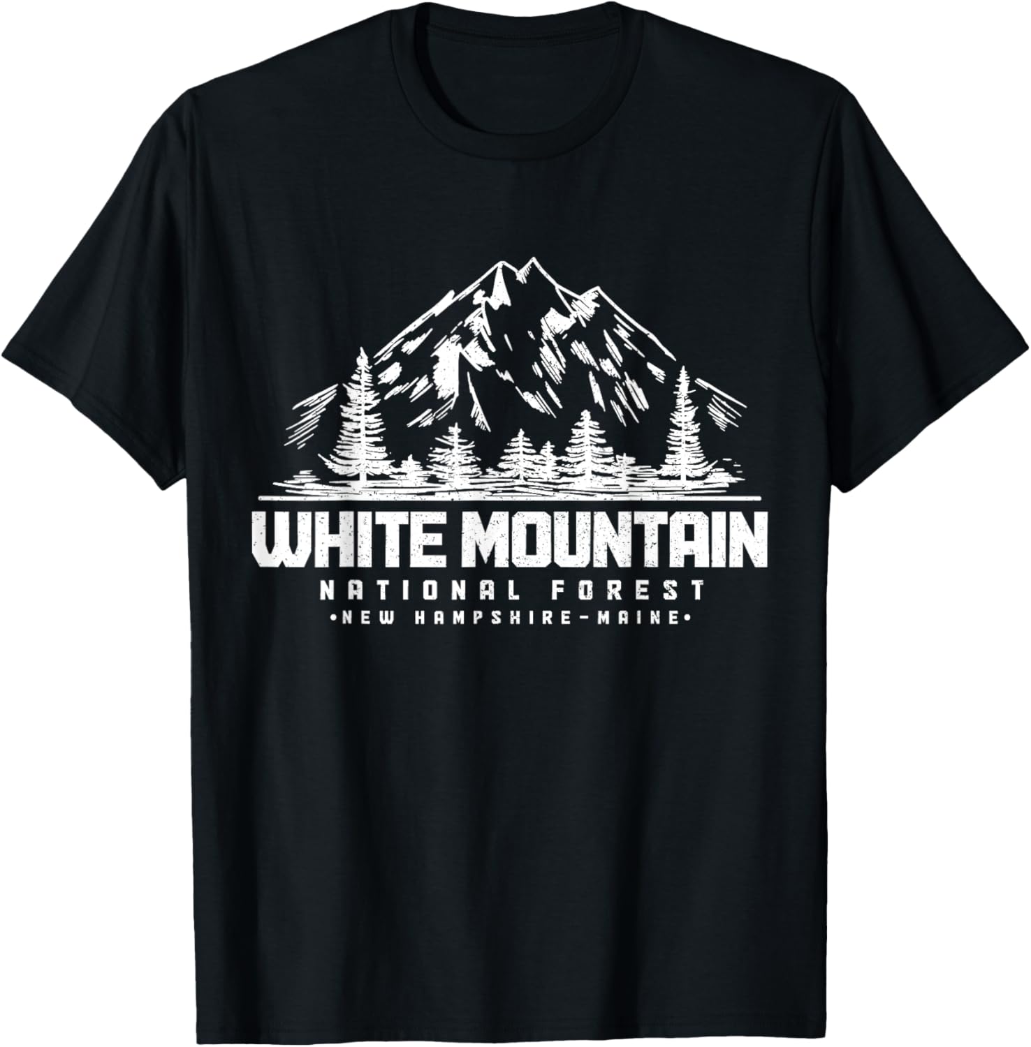 White Mountain National Forest, New Hampshire Maine Vintage T-Shirt - T-Shirt | Black