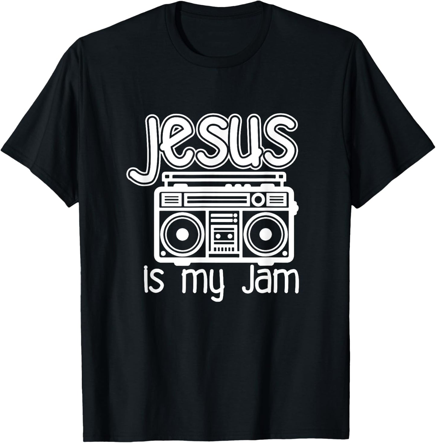 Christian Music Outfit Women Kids Jesus is my Jam T-Shirt - T-Shirt | Black