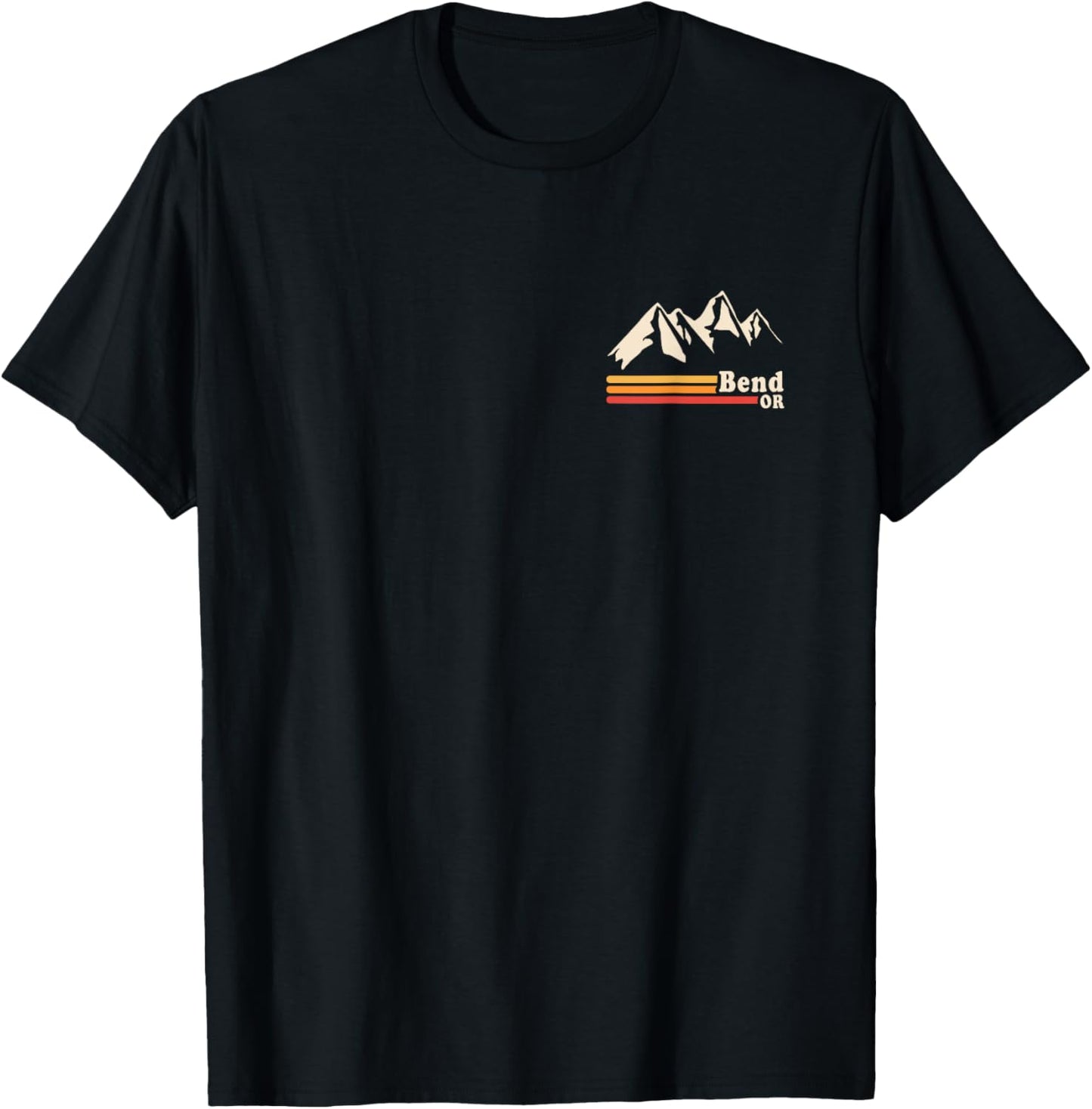 Retro Bend Oregon Mountains T-Shirt - T-Shirt | Black