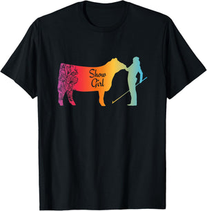 Show Girl - Fun Livestock Cattle Showing T-Shirt - T-Shirt | Black