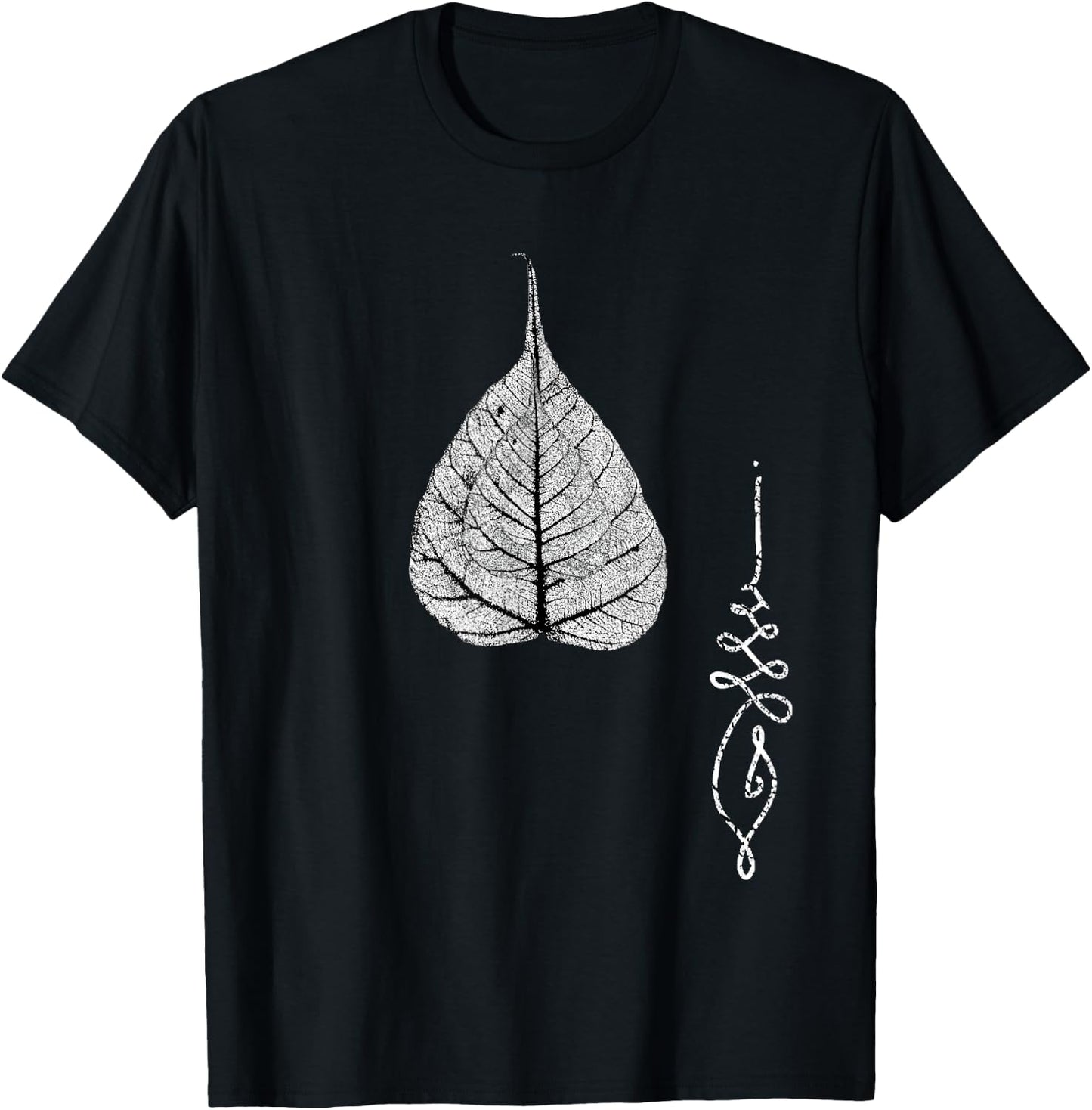 Buddha Bohemian Meditation Bodhi Leaf Unalome T-Shirt - T-Shirt | Black