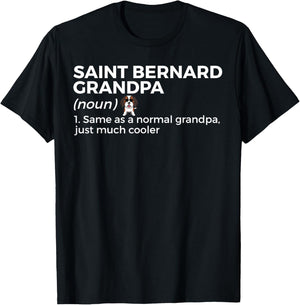 Saint Bernard Grandpa Definition Funny Saint Bernard Owner T-Shirt - T-Shirt | Black
