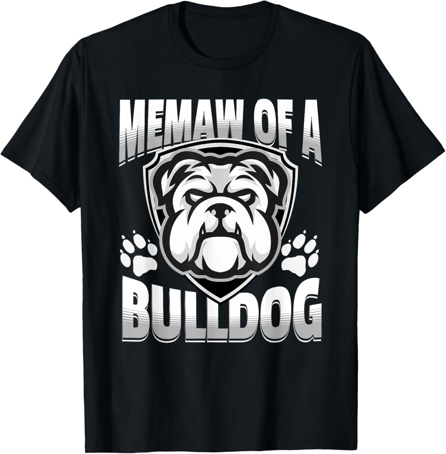 Memaw of a Bulldog Game Mascot Day - Matching Team Color Women Kids T-Shirt - T-Shirt | Black