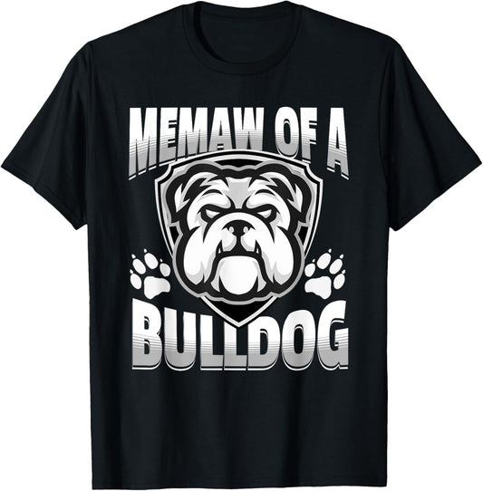 Memaw of a Bulldog Game Mascot Day - Matching Team Color Women Kids T-Shirt - T-Shirt | Black