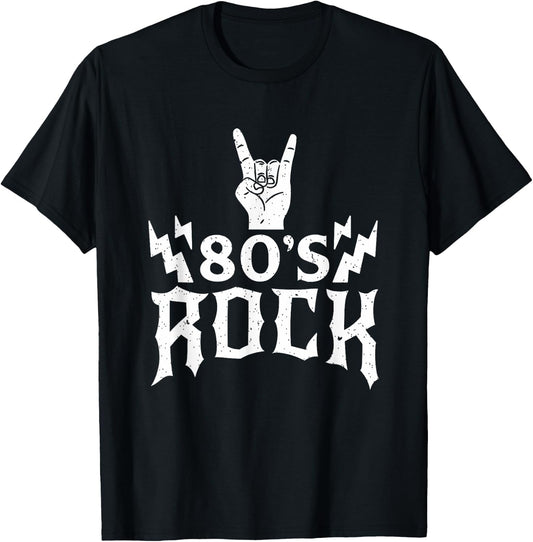 Retro 80s Rocker Classic Rock Band Matching Band Costumes T-Shirt - T-Shirt | Black