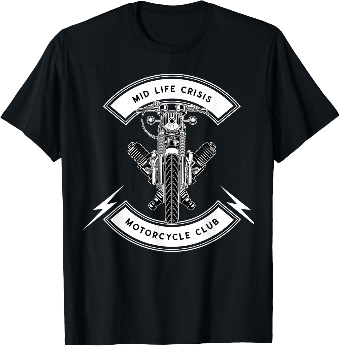 Mid Life Crisis Motorcycle Club Funny T-Shirt - T-Shirt | Black