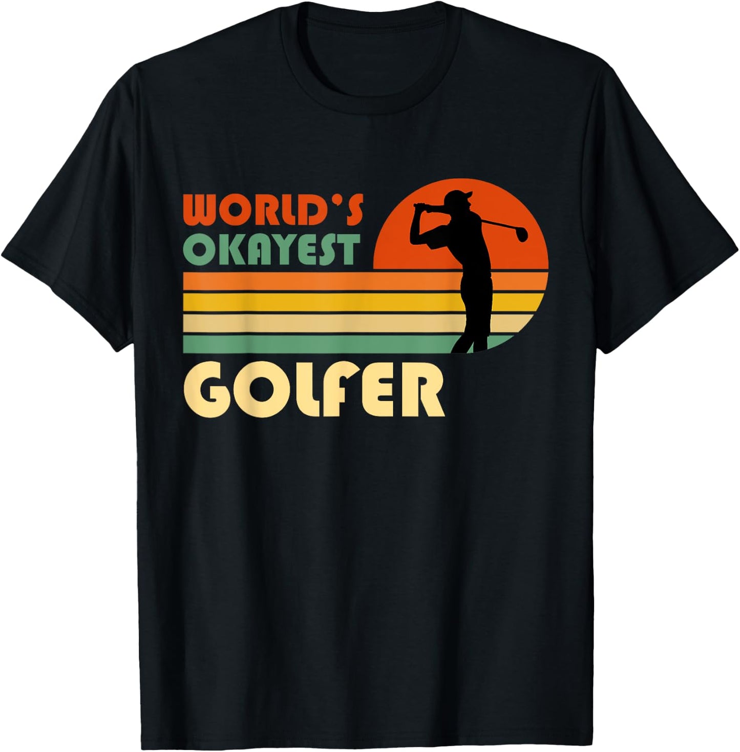 World's Okayest Golfer - Funny Golf Retro Vintage Golfing T-Shirt - T-Shirt | Black