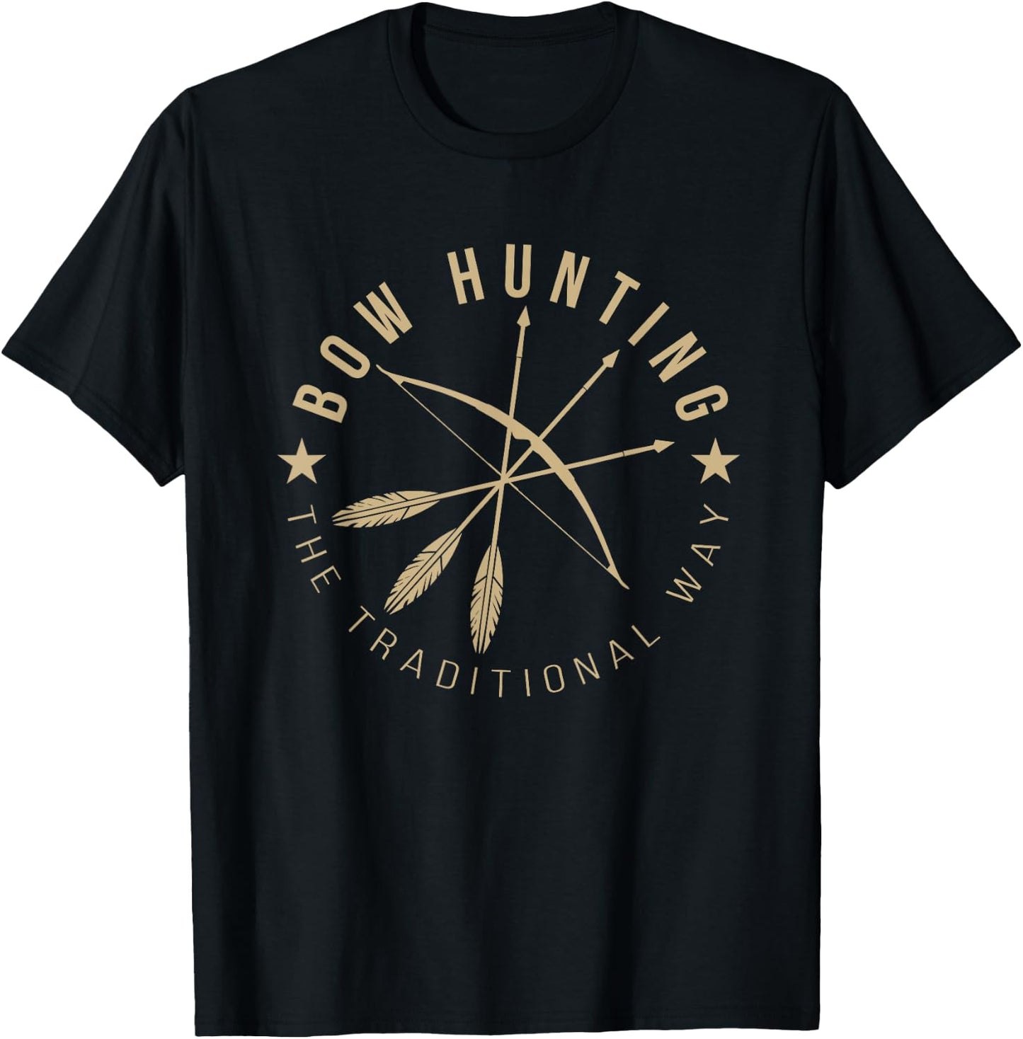 Bogenschieen Apparel Co. Traditional Archery Hunting - Black, Small, -Adults T-Shirt - T-Shirt | Black