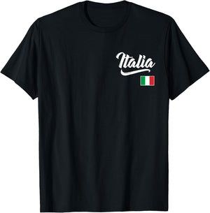 Italia Italian Flag Italy Italiano Family Heritage Men Women T-Shirt - T-Shirt | Black
