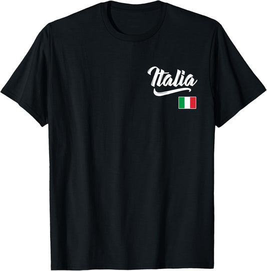 Italia Italian Flag Italy Italiano Family Heritage Men Women T-Shirt - T-Shirt | Black