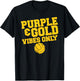 Purple Gold Game Day High School Volleyball Group Team T-Shirt - T-Shirt | Black