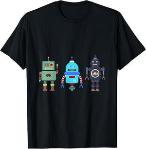 I love Robot Gift All Ages Robotic Kids Girls Boys Robot T-Shirt - T-Shirt | Black