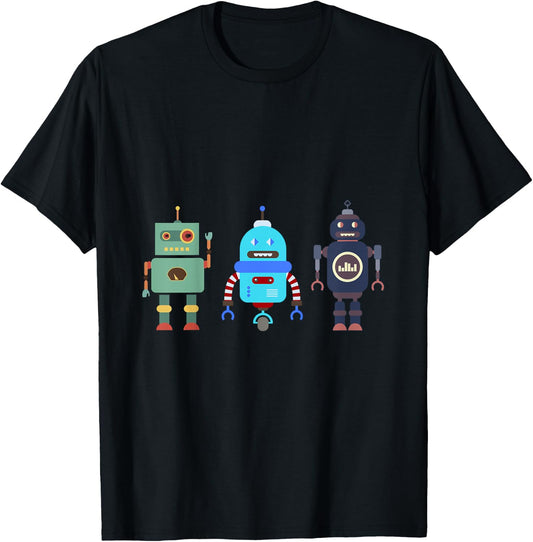 I love Robot Gift All Ages Robotic Kids Girls Boys Robot T-Shirt - T-Shirt | Black