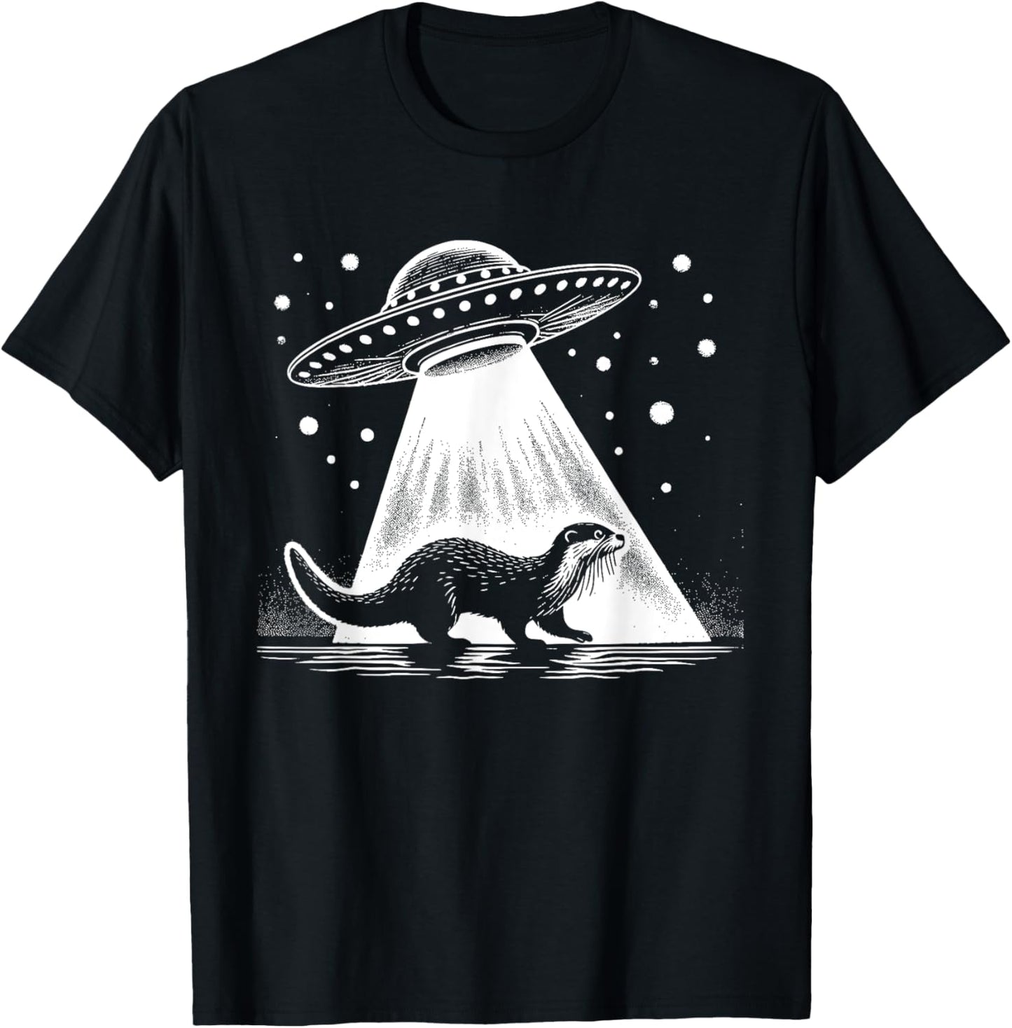 Otter Dad Mom Lover - Funny Alien UFO T-Shirt - T-Shirt | Black