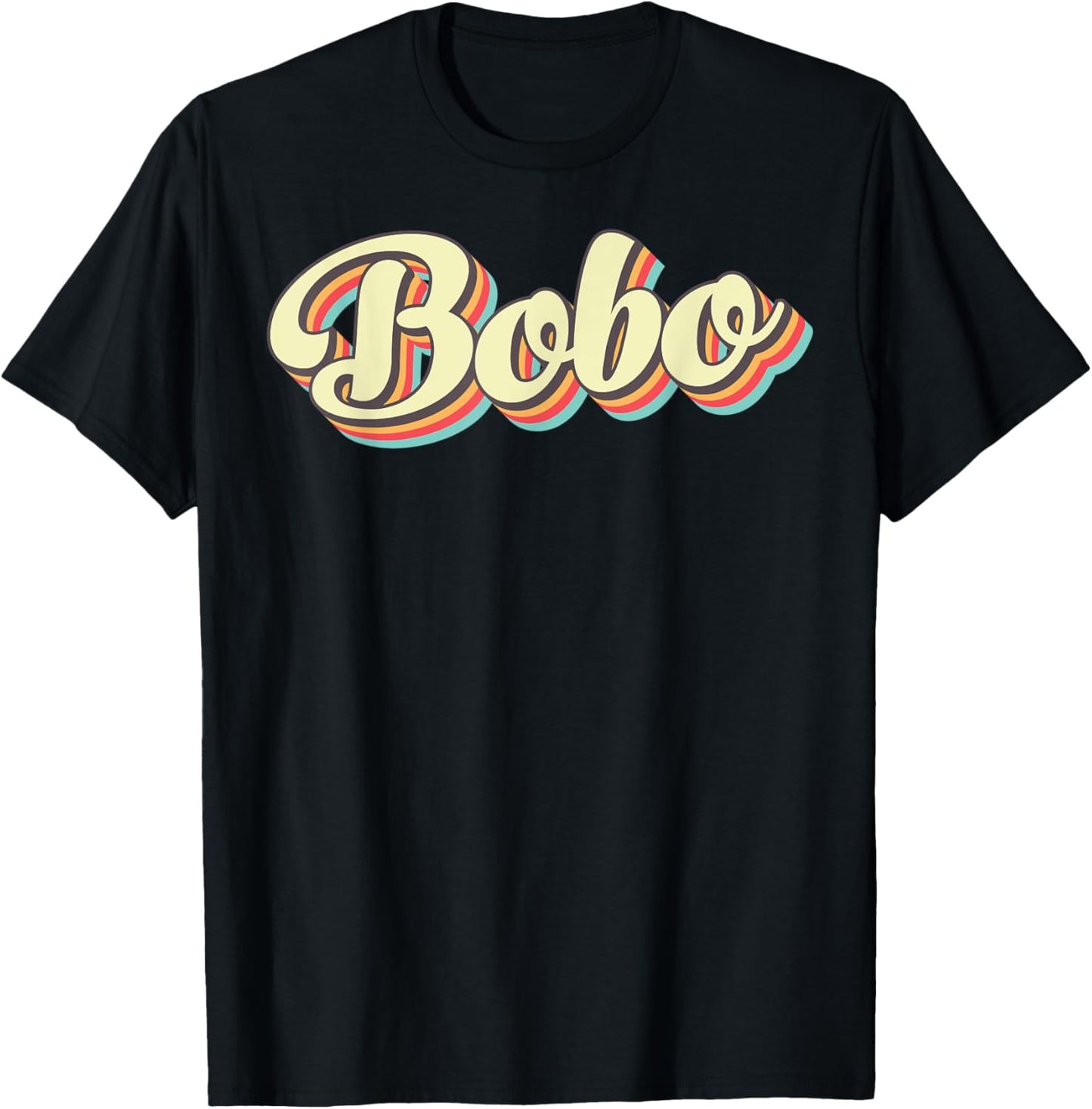 Bobo Retro Art Baseball Schrift Vintage T-Shirt - T-Shirt | Black