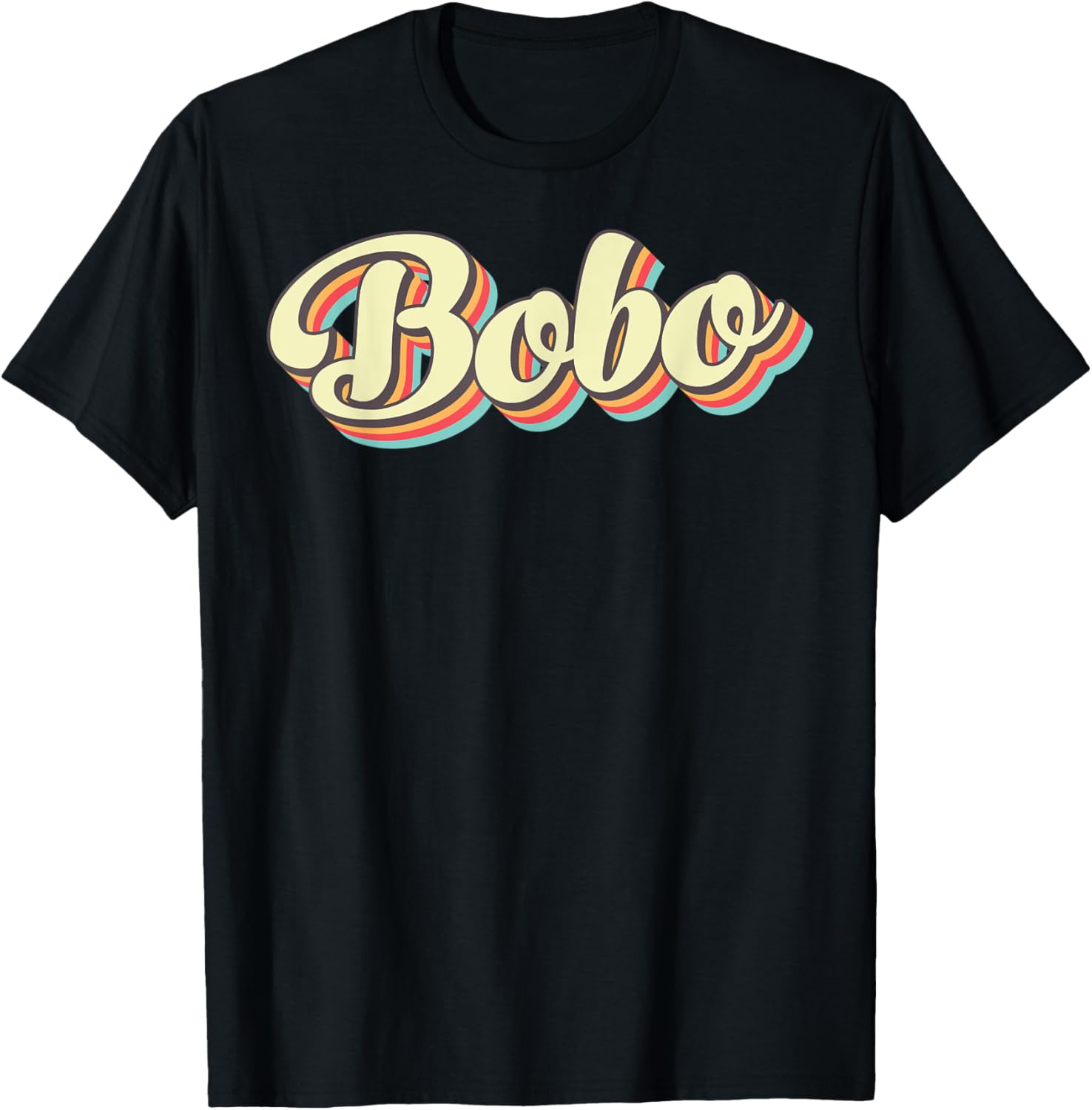 Bobo Retro Art Baseball Schrift Vintage T-Shirt - T-Shirt | Black