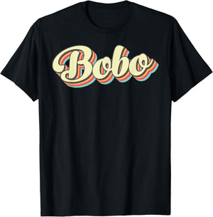 Bobo Retro Art Baseball Schrift Vintage T-Shirt - T-Shirt | Black