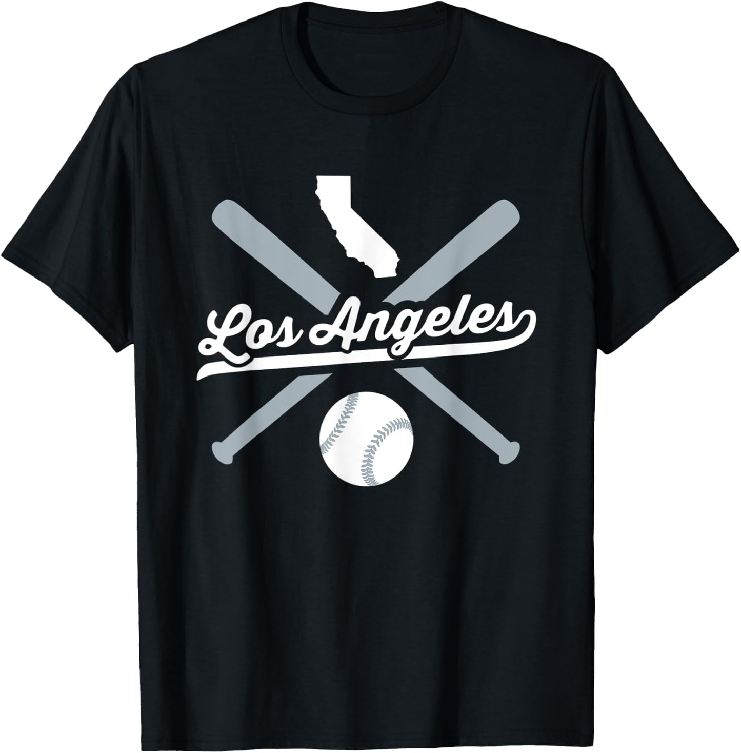 Los Angeles Baseball Vintage California Pride Love City T-Shirt - T-Shirt | Black