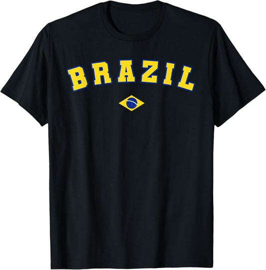 Brazil Gift Brazilian Brasil Flag Vintage brasileiro T-Shirt - T-Shirt | Black