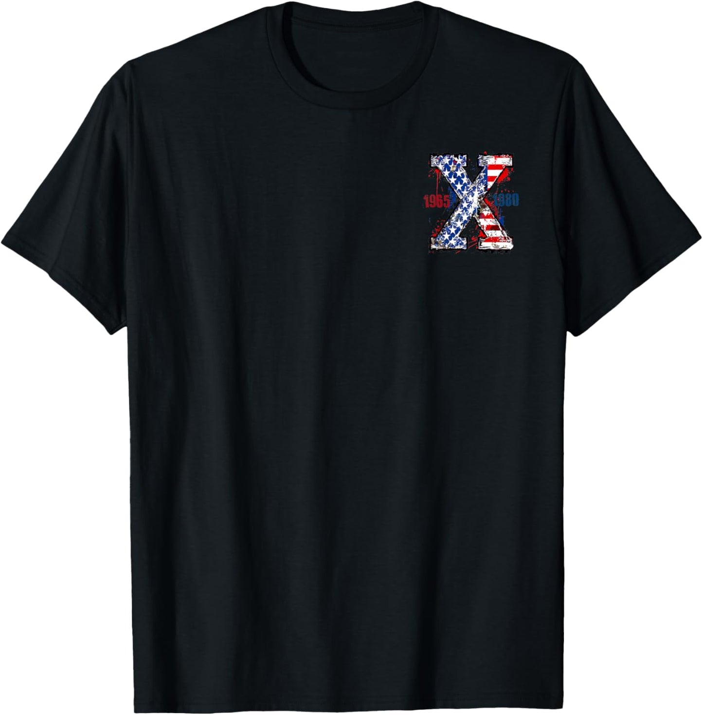 Generation-X Gen-X Retro Style 4th Of July (Two Sides) T-Shirt - T-Shirt | Black