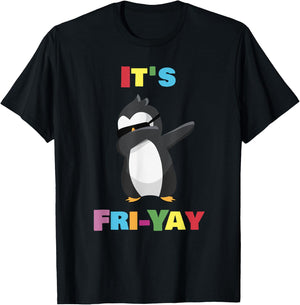 It's Fri-Yay Dabbing Penguin Friday Weekend Teacher, Student T-Shirt - T-Shirt | Black