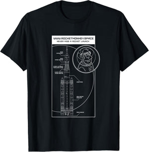 Rocket Monkey Rocket Design T-Shirt - T-Shirt | Black