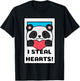 I Steal Hearts | Cute Adorable Heart Panda T-Shirt - T-Shirt | Black