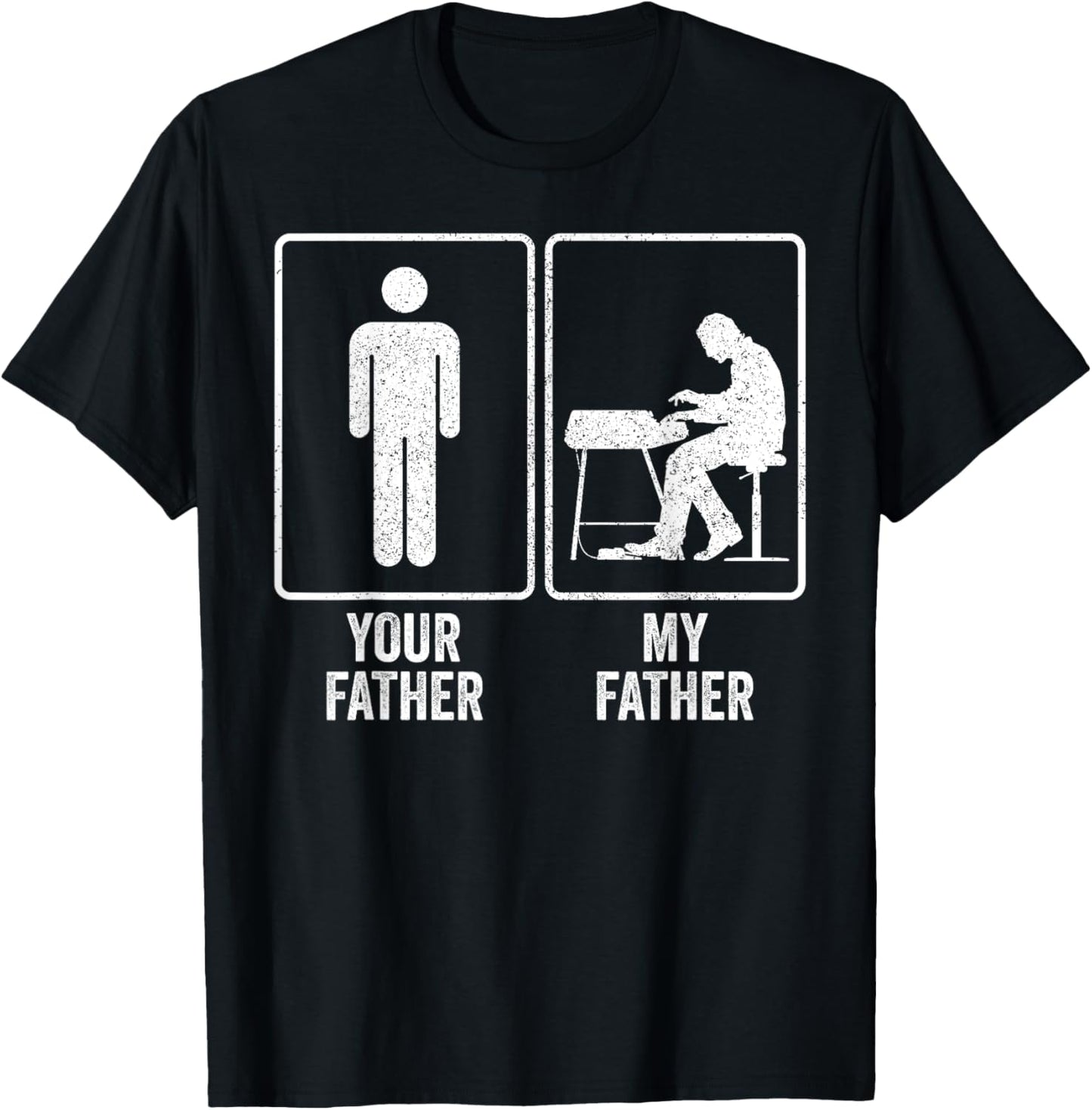 Funny Keyboardist Keyboard My Father Dad Fathers Day Joke T-Shirt - T-Shirt | Black