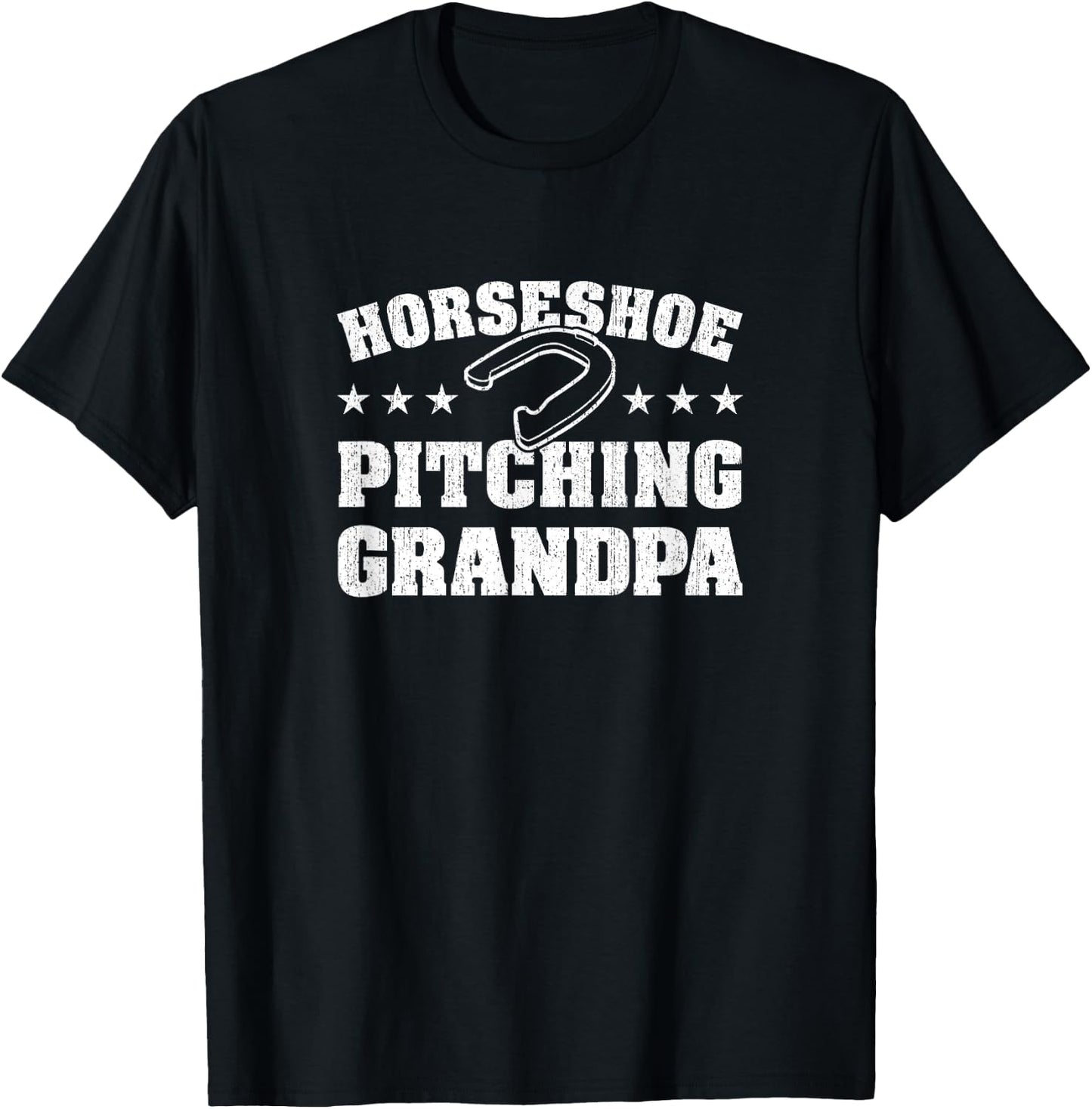 Horseshoe Player: Horseshoe Pitching Grandpa T-Shirt - T-Shirt | Black