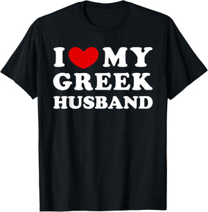 I Love My Greek Husband, I Heart My Greek Husband T-Shirt - T-Shirt | Black