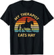 My Therapist Eats Hay - Retro Horse Lover Horse Rider Saying T-Shirt - T-Shirt | Black