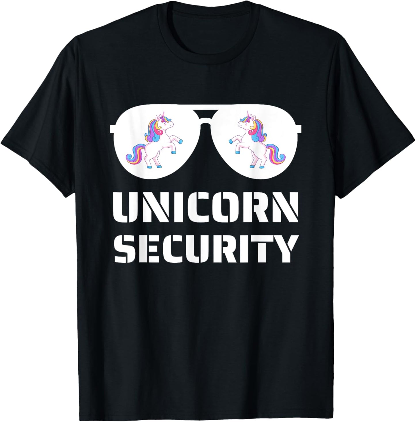 Halloween Dad Mom Daughter Adult Costume Unicorn Security T-Shirt - T-Shirt | Black