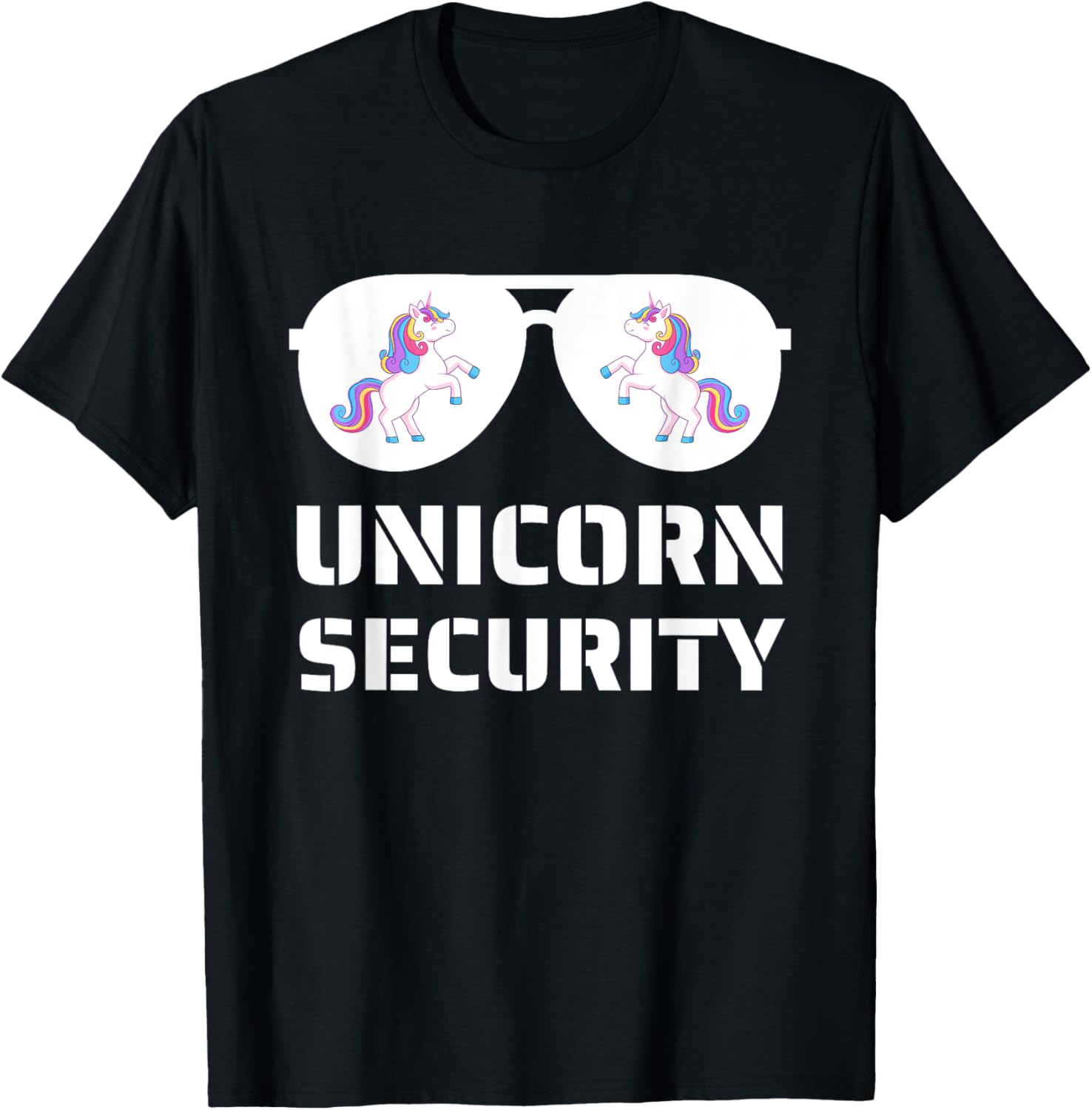 Halloween Dad Mom Daughter Adult Costume Unicorn Security T-Shirt - T-Shirt | Black