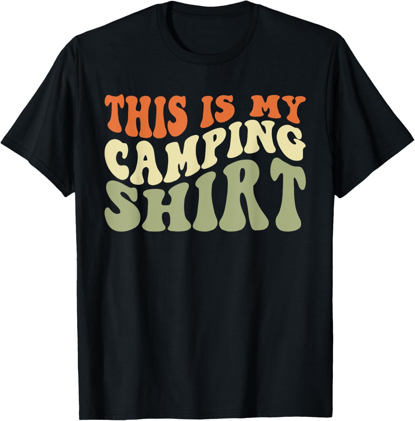 This Is My Camping Shirt, Retro Novelty Camper T-Shirt - T-Shirt | Black