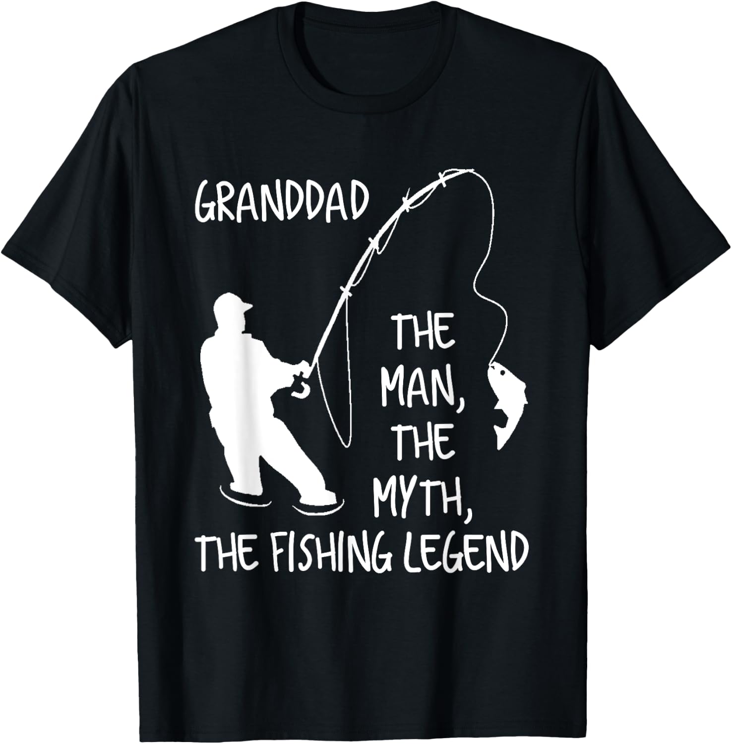 Granddad The Man The Myth The Fishing Legend T-Shirt - T-Shirt | Black