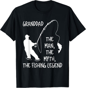 Granddad The Man The Myth The Fishing Legend T-Shirt - T-Shirt | Black