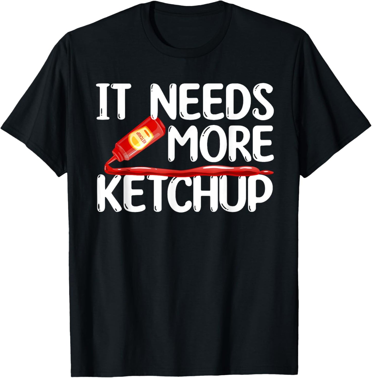 Funny Ketchup Art Women Kids Catsup Condiment Lovers T-Shirt - T-Shirt | Black