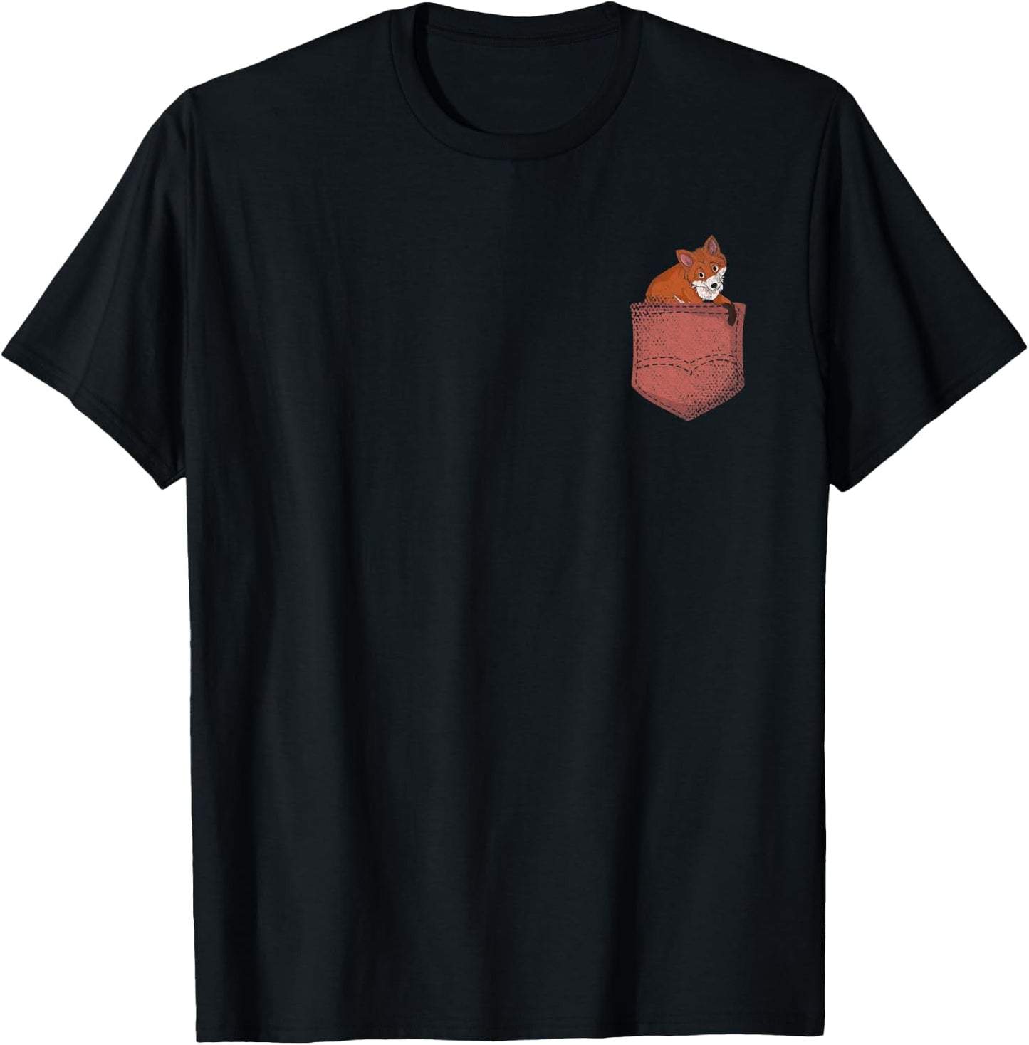 Fox Lover Cute Wildlife Pocket Forest Animal Fox T-Shirt - T-Shirt | Black