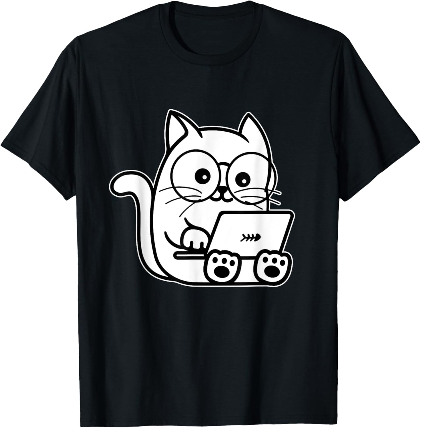 Nerd Cat - Cat Lover Kitten Owner Kitty Men Women Girls Kids T-Shirt - T-Shirt | Black