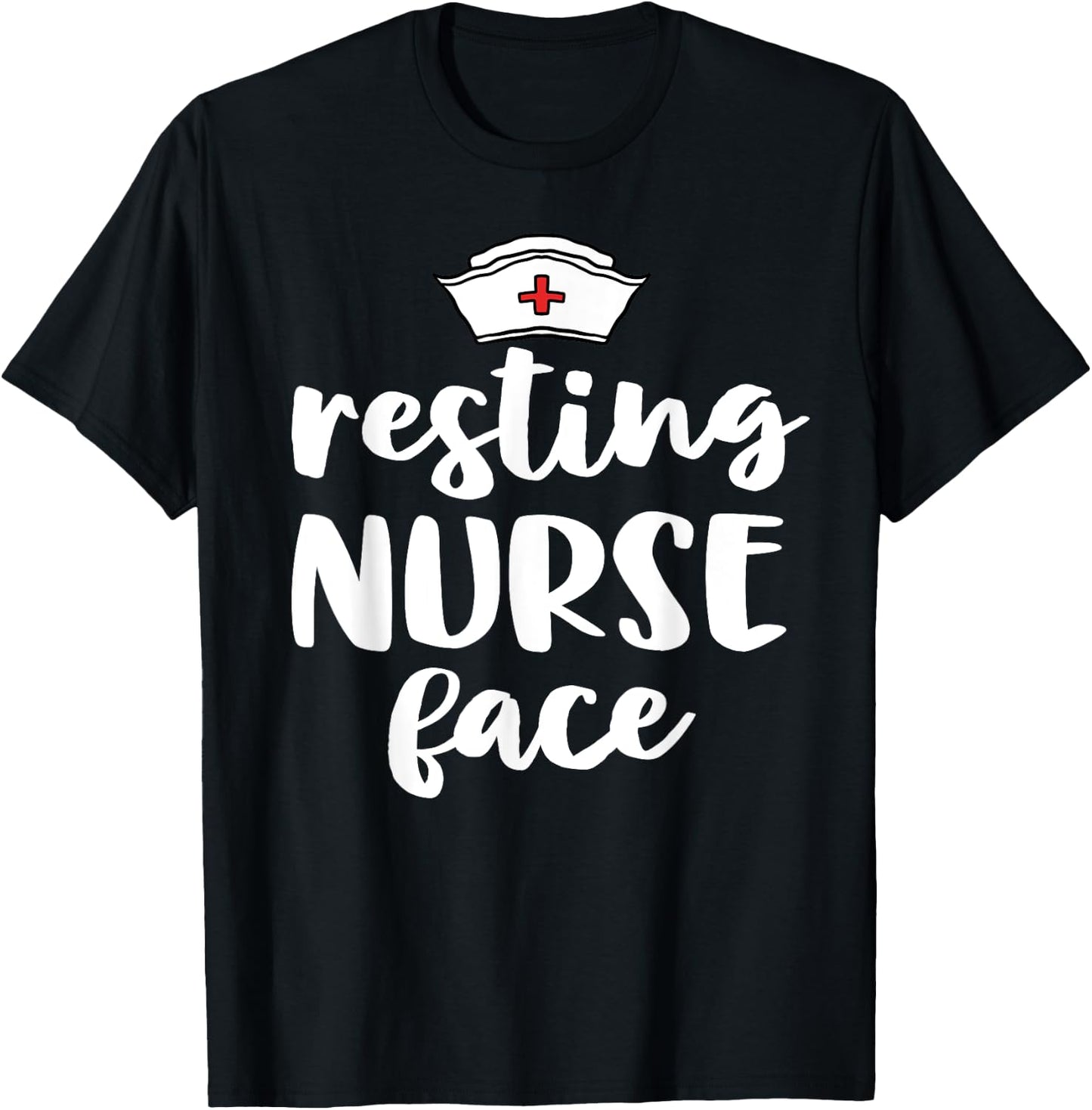 Nurse Gifts Funny Nursing Resting Nurse Face T-Shirt - T-Shirt | Black
