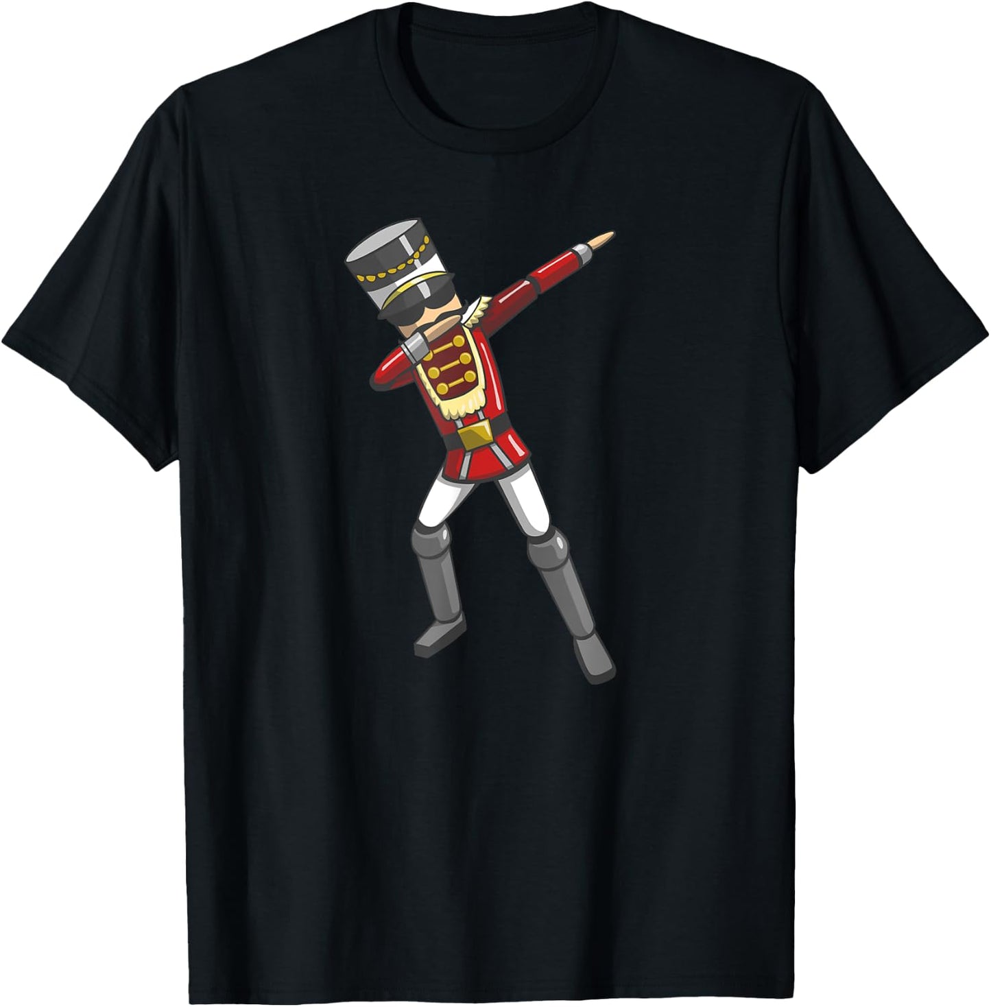Dabbing Nutcracker Soldier Toy Christmas Dab Dance T-Shirt - T-Shirt | Black