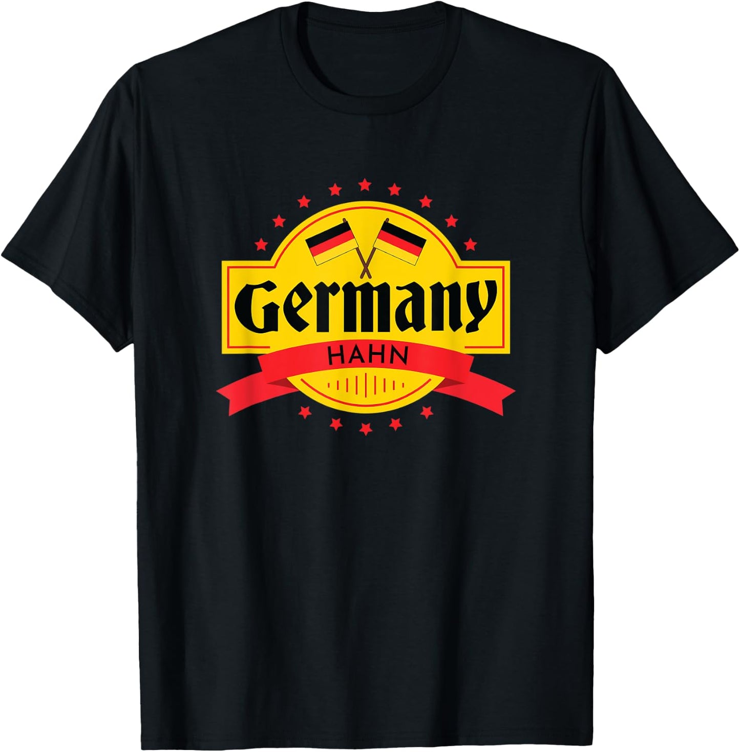 Oktoberfest Hahn Germany Flag Last Name Word T-Shirt - T-Shirt | Black