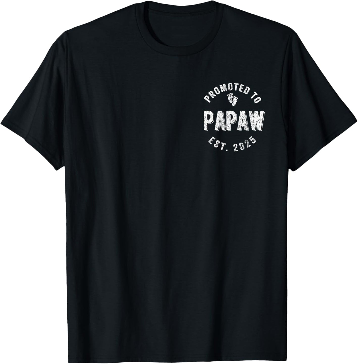 Promoted To Papaw Est. 2025 First Time Grandpa T-Shirt - T-Shirt | Black