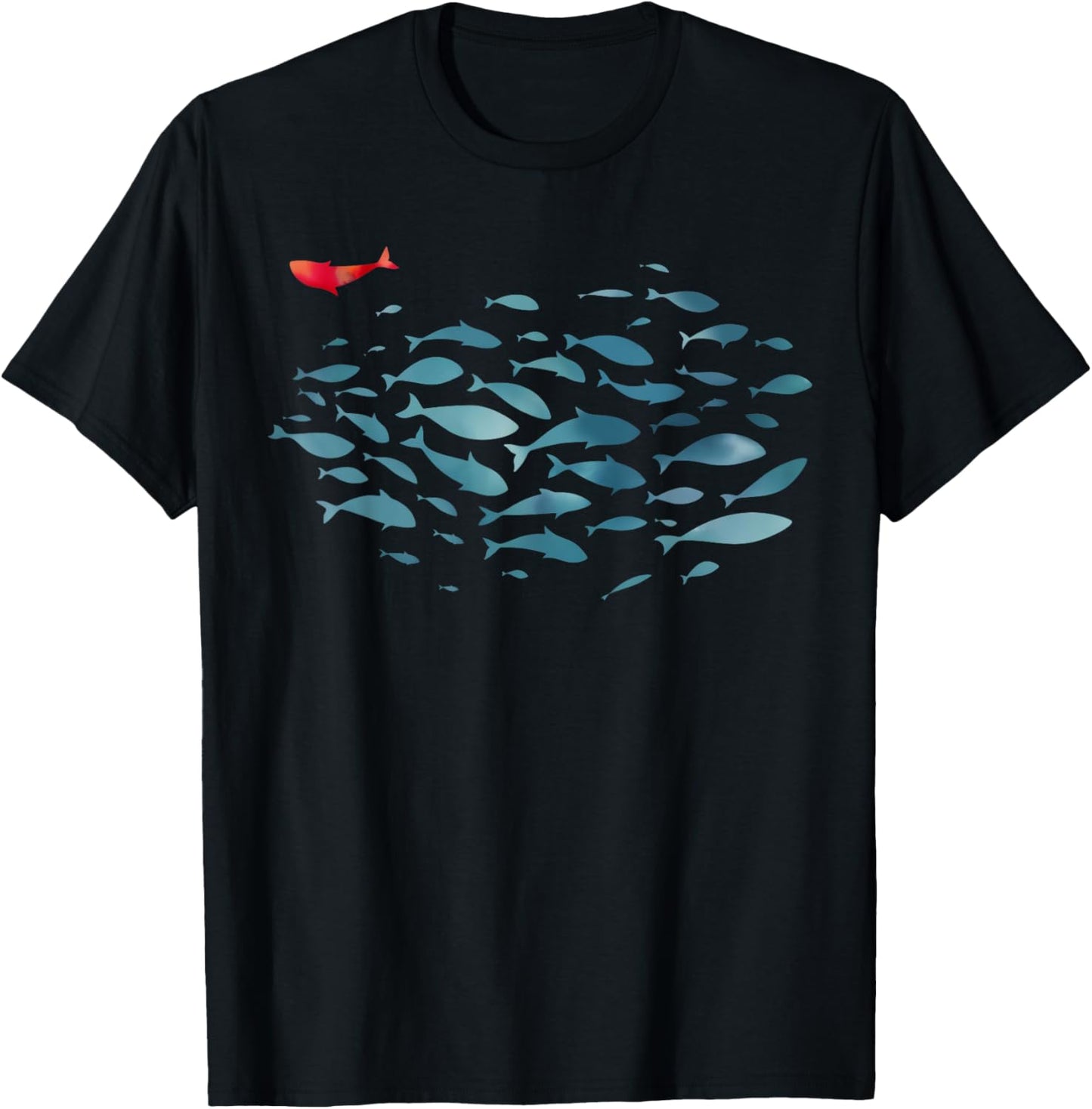 Fish Swim Against The Current Christian Bible Inspirational T-Shirt - T-Shirt | Black
