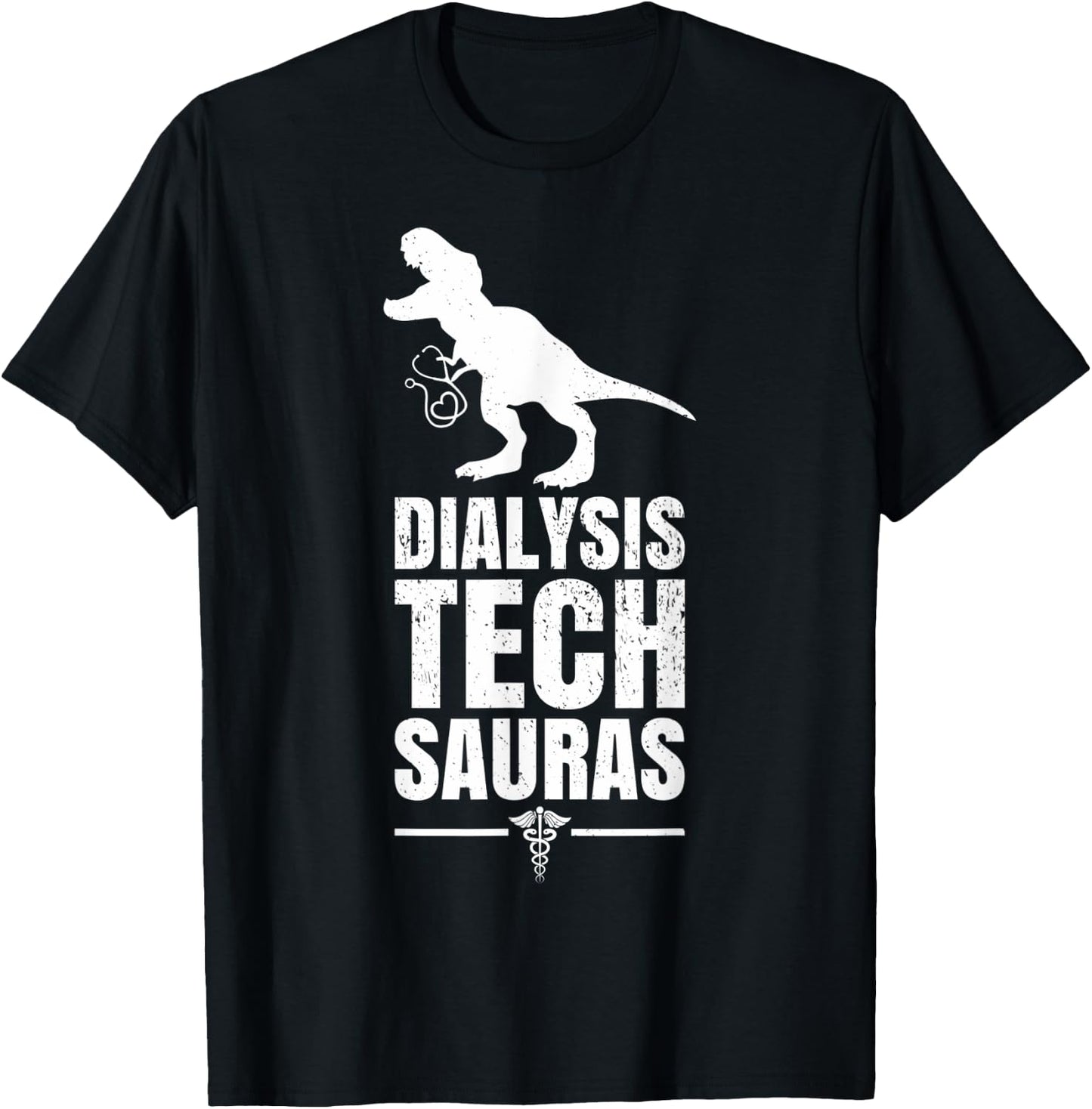 T-Rex Dinosaur Dialysis Tech Technician Technologist Pun T-Shirt - T-Shirt | Black